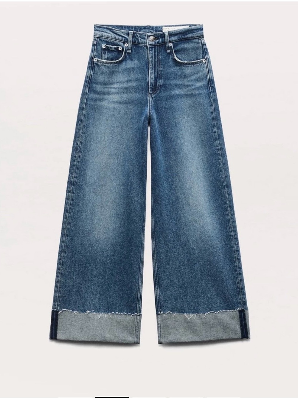 Rag & Bone Sofie high rise wide leg cuffed denim jean - Picture 5 of 13